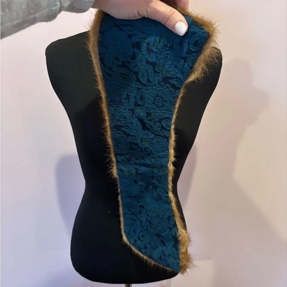 Vintage Brown Fur Collar and Hat Set
